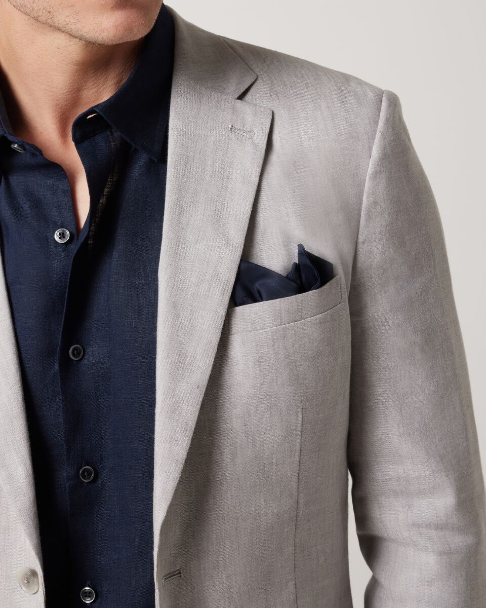 Slim Stretch Tailored Suit Jacket, Light Grey Slim Stretch Tailored Suit Jacket
